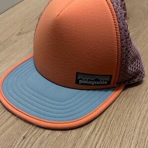 Patagonia Duck Hat Orange and Blue Cap with Purple Mesh